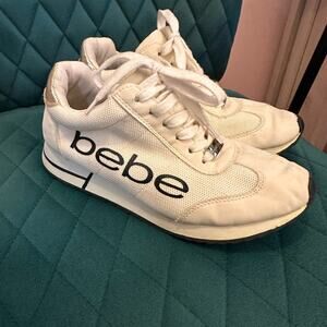 Bebe Brodie Ivory Logo Sneakers Women's 10
